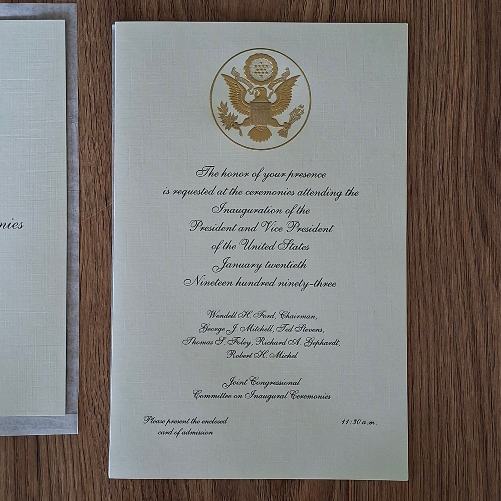 1993 Clinton Gore Congressional Inauguration Invitation Program Portraits Map - Picture 4 of 7